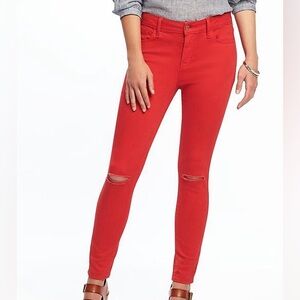 Old Navy Rockstar Vibrant Red Skinny Jeans - Size 6